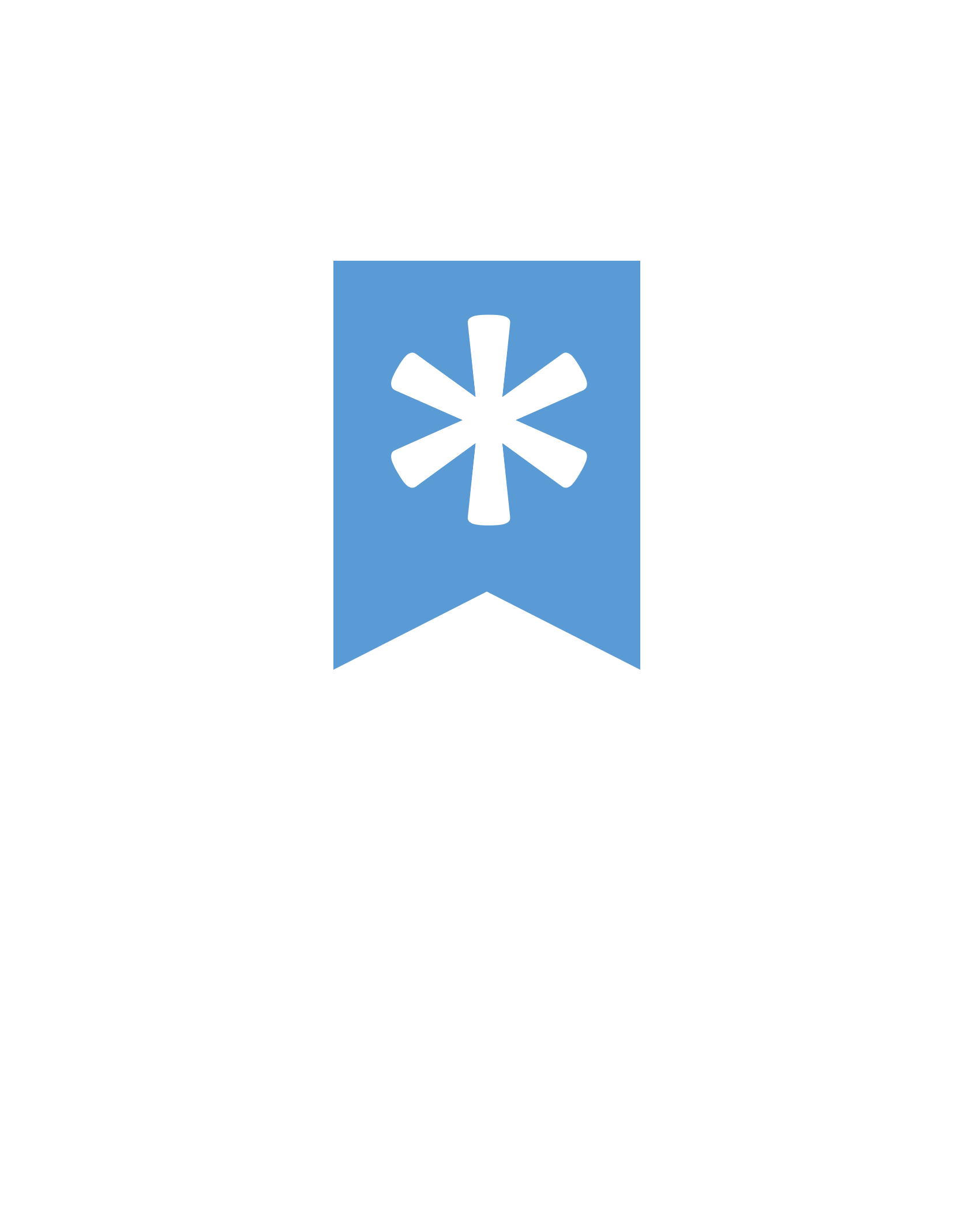 Icon of white asterisk on blueberry color background